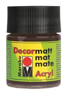 Flacon Verre 50 ml Peinture acrylique 'Decormatt' Marron foncé MARABU
