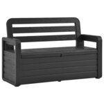 vidaXL Banc de rangement de jardin 132 5 cm Plastique Anthracite