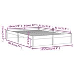 vidaXL Cadre de lit Marron miel Bois massif 120x190 cm Petit Double