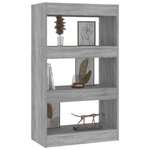 vidaXL Bibliothèque/Séparateur de pièce Sonoma gris 60x30x103 cm