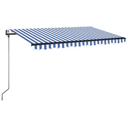 vidaXL Auvent rétractable automatique 450x350 cm Bleu et blanc