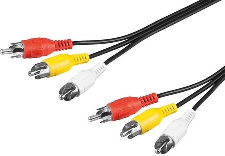 Cable Video Goobay 3x RCA vers 3x RCA 5m