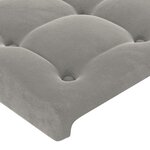 vidaXL Tête de lit avec oreilles Gris clair 183x23x78/88 cm Velours