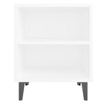 vidaXL Tables de chevet avec pieds en métal 2 Pièces Blanc 40x30x50 cm