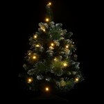 vidaXL Sapin de Noël artificiel pré-éclairé et supports vert 60 cm PVC