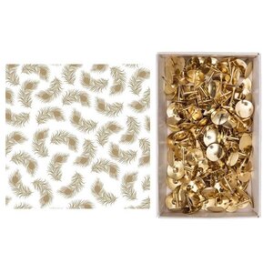 Papier calque japonais 90 g/ m² 30 x 30 cm Plumes + 150 punaises dorées