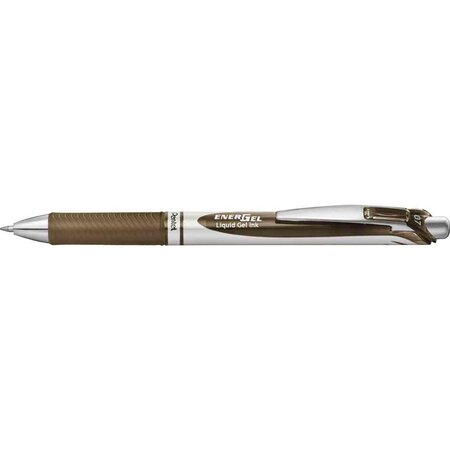 Stylo roller encre gel rétractable energel bl77 pointe 0 7 mm marron pentel