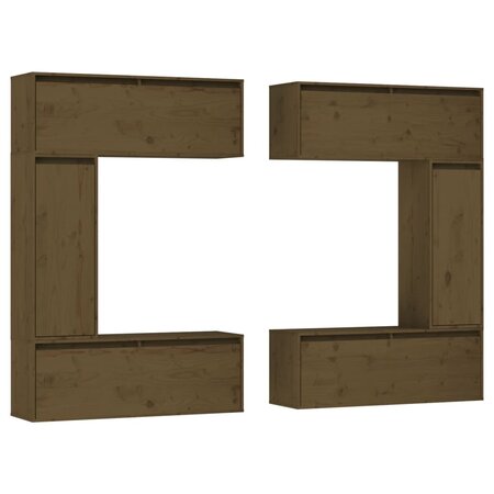 vidaXL Meubles TV 6 Pièces Marron miel Bois massif de pin