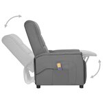 vidaXL Fauteuil de massage Gris Similicuir
