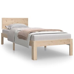 vidaXL Cadre de lit 75x190 cm petit simple bois massif de pin