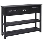 vidaXL Buffet Noir 108x30x76 cm Bois de Paulownia massif