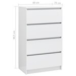 vidaXL Buffet Blanc brillant 60x35x98 5 cm Bois d'ingénierie