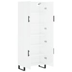 vidaXL Buffet haut Blanc brillant 69 5x34x180 cm Bois d'ingénierie