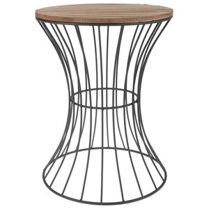 H&S Collection Table d'appoint Métal Beige