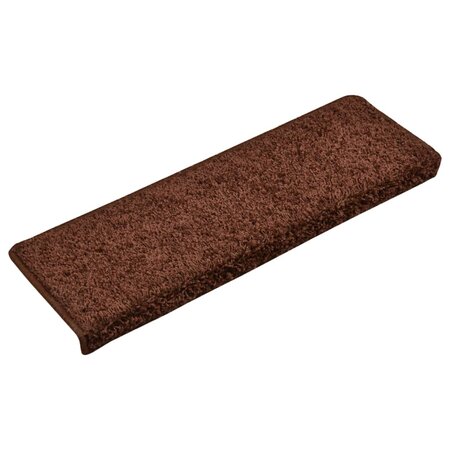 vidaXL Tapis d'escalier 15 Pièces 65x21x4 cm Marron