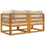 vidaXL Canapés d'angle sectionnels2Pièces coussins gris clair bois acacia