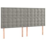 vidaXL Lit à sommier tapissier et matelas Gris clair 180x200cm Velours
