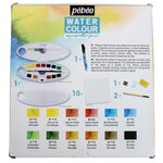 Kit aquarelle 12 demi-godets et accessoires
