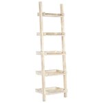 vidaXL Étagère à échelle Blanc 75x37x205 cm Bois de manguier solide