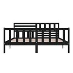 vidaXL Cadre de lit Noir Bois massif 180x200 cm Super King