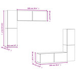 vidaXL Ensemble de meubles TV 4 Pièces Gris béton Aggloméré
