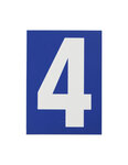 THIRARD - Plaque de signalisation 4  marquage blanc sur fond bleu  panneau PVC adhésif  65x90mm