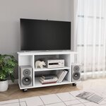 vidaXL Meuble TV avec roulettes Blanc 80 x 40 x 40 cm Aggloméré