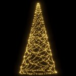 vidaXL Sapin de Noël sur mât de drapeau 500 LED Blanc chaud 300 cm