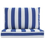 vidaXL Coussins de palette 2 Pièces rayures bleues/blanches tissu oxford