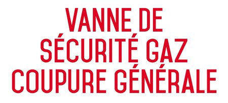 Autocollant vinyl - vanne de sécurité gaz coupure générale - l.200 x h.100 mm uttscheid