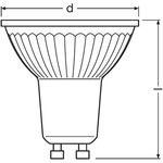 Osram spot par16 led 120° verre variable 8 3w=80 gu10 froid