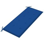 vidaXL Banc de jardin avec coussin bleu royal 120 cm Bois de teck