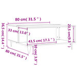 vidaXL Table basse sonoma gris 80x80x36 5 cm bois d'ingénierie