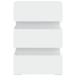 vidaXL Table de chevet à LED Blanc 45x35x67 cm Bois d'ingénierie