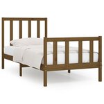 vidaXL Cadre de lit Marron miel Bois massif 100x200 cm