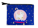Pochette 20 x 15 cm bleue - Chat