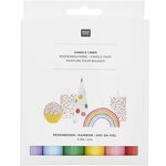 6 peintures pour bougie 30 ml Arc-en-ciel
