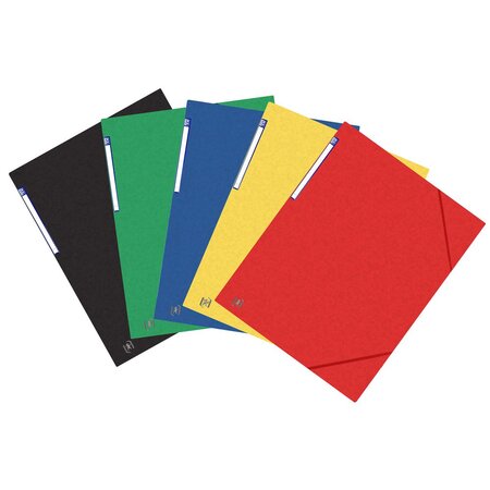 Chemises 3 rabats à élastiques Top File + A3, coloris assortis, lot de 10 (carton 10 unités)