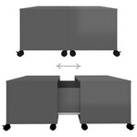 vidaXL Table basse Gris brillant 75x75x38 cm Aggloméré