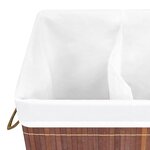 vidaXL Panier à linge avec 2 sections bambou marron 100 L