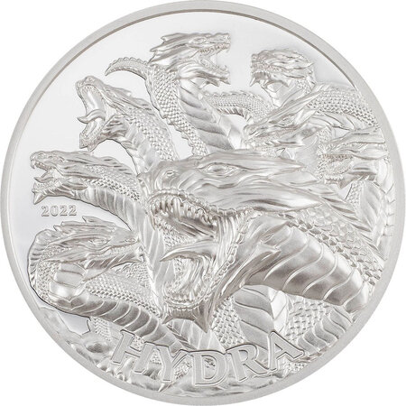 Pièce de monnaie en argent 1000 shillings g 31.1 (1 oz) millésime 2022 mythical creatures tanzania hydra