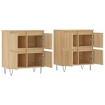 vidaXL Buffets 2 Pièces chêne sonoma bois d'ingénierie