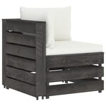 vidaXL Salon de jardin 10 Pièces avec coussins Bois imprégné de gris