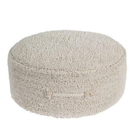 Pouf beige en coton 50 x 50 x 20 cm