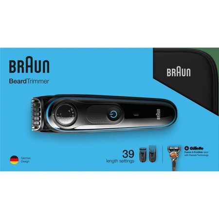 Braun bt3940 tondeuse a barbe - 2 sabots - 39 réglages de longueur :  barbe de 3 jours  courte  moyenne et longue