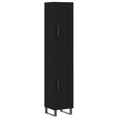 vidaXL Buffet haut Noir 34 5x34x180 cm Bois d'ingénierie