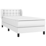 vidaXL Lit à sommier tapissier avec matelas Blanc 90x200 cm Similicuir
