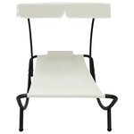 vidaXL Chaise longue de jardin avec auvent et oreiller Blanc crème