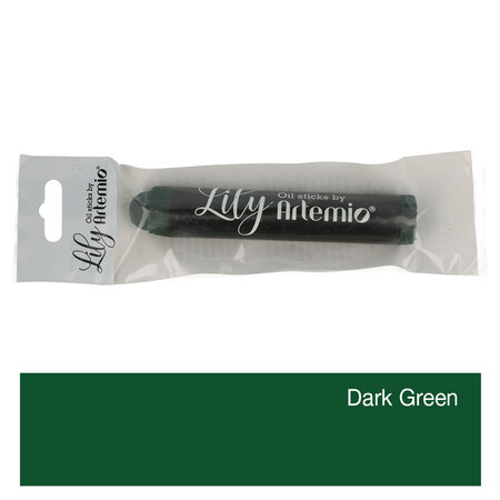 Stick Lily Dark Green - Peinture À L'Huile - 10X1 7 Cm