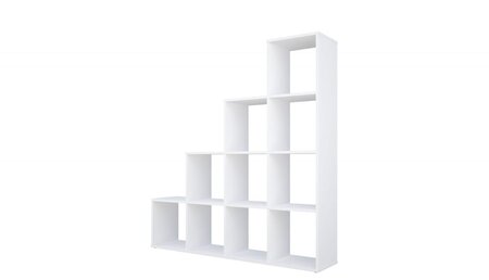 Etagères bibliothèque escalier REGAL 10 compartiments BLANC